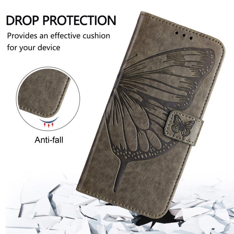 For Tecno Spark Go 2024 / Spark 20C Embossed Butterfly Leather Phone Case(Grey) - Tecno Cases by PMC Jewellery | Online Shopping South Africa | PMC Jewellery | Buy Now Pay Later Mobicred