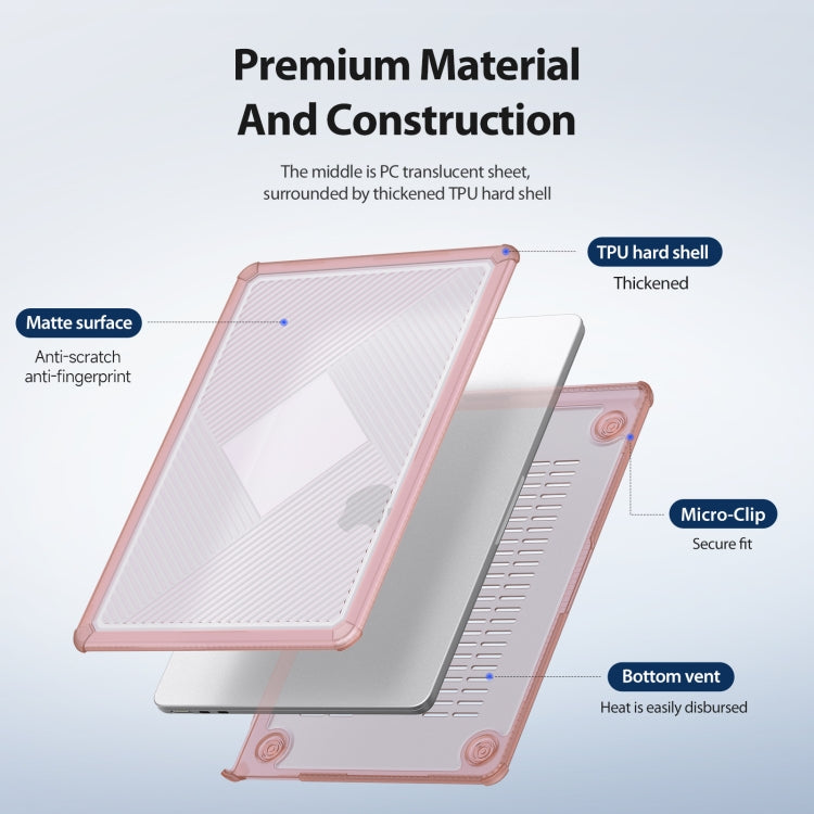 For MacBook Air 13.6 2022/2024 A2681 DUX DUCIS LCGH Laptop Frosted Protective Case(Pink) - MacBook Air Cases by DUX DUCIS | Online Shopping South Africa | PMC Jewellery | Buy Now Pay Later Mobicred