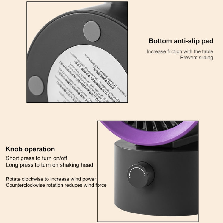 TGVIS LLD-F87 Desktop Circulating Fan Plug-in Version(Grey Purple) - Electric Fans by TGVIS | Online Shopping South Africa | PMC Jewellery | Buy Now Pay Later Mobicred