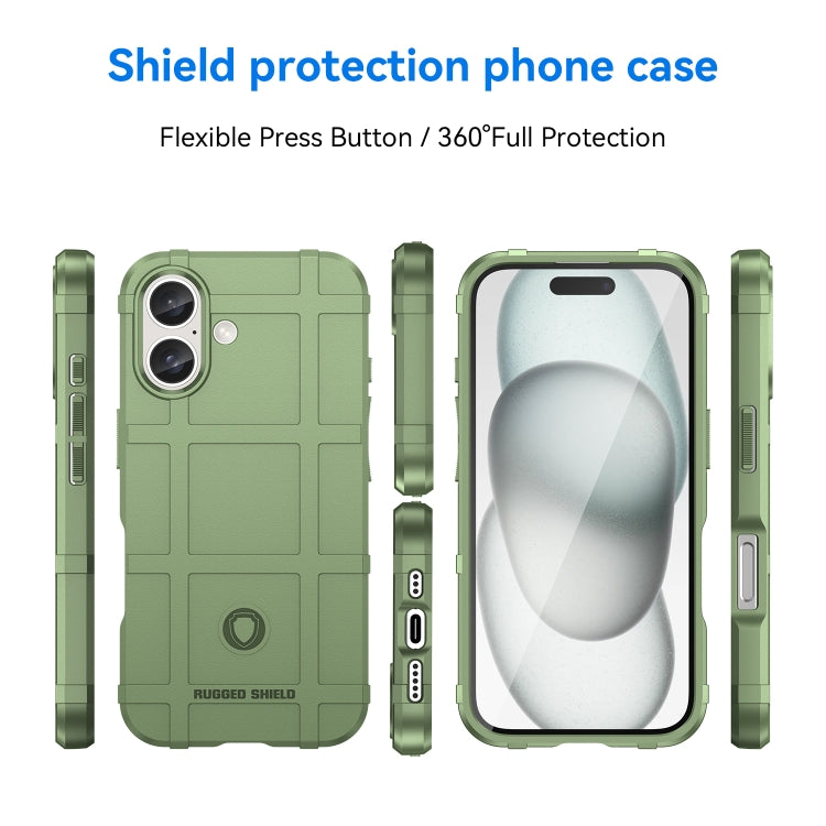 For iPhone 16 Full Coverage Shockproof TPU Phone Case(Green) - iPhone 16 Cases by PMC Jewellery | Online Shopping South Africa | PMC Jewellery | Buy Now Pay Later Mobicred