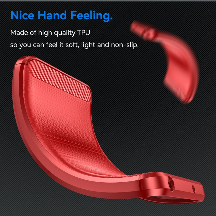 For iPhone 16 Brushed Texture Carbon Fiber TPU Phone Case(Red) - iPhone 16 Cases by PMC TechLife | Online Shopping South Africa | PMC TechLife | Buy Now Pay Later Mobicred
