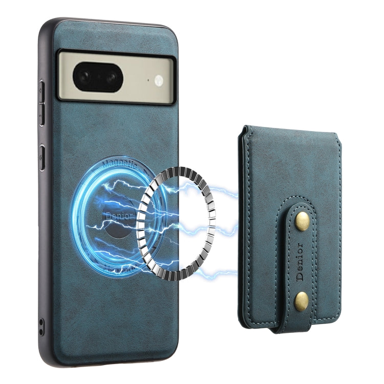 For Google Pixel 8 Denior D14 NK Retro Pattern MagSafe Magnetic Card Holder Leather Phone Case(Blue) - free shipping - PMC TechLife - Order now!
