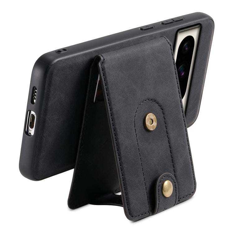 For Google Pixel 8 Pro Denior D14 NK Retro Pattern MagSafe Magnetic Card Holder Leather Phone Case(Black) - Google Cases by Denior | Online Shopping South Africa | PMC TechLife | Buy Now Pay Later Mobicred