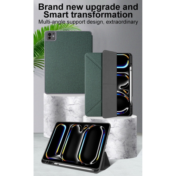 For iPad Air 11 2024 / Air 2022 10.9 Mutural Multi-fold Smart Leather Tablet Case(Green) - iPad Air 11 2024 Cases by Mutural | Online Shopping South Africa | PMC Jewellery | Buy Now Pay Later Mobicred