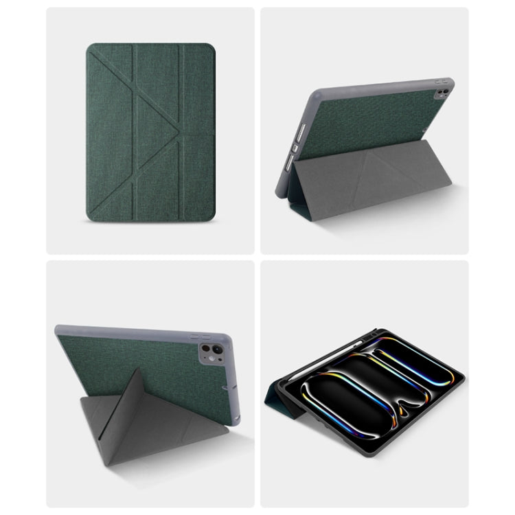 For iPad Air 11 2025 / 2024 Mutural Multi-fold Smart Leather Tablet Case(Green) - iPad Air 11 2025 / 2024 Cases by Mutural | Online Shopping South Africa | PMC TechLife | Buy Now Pay Later Mobicred