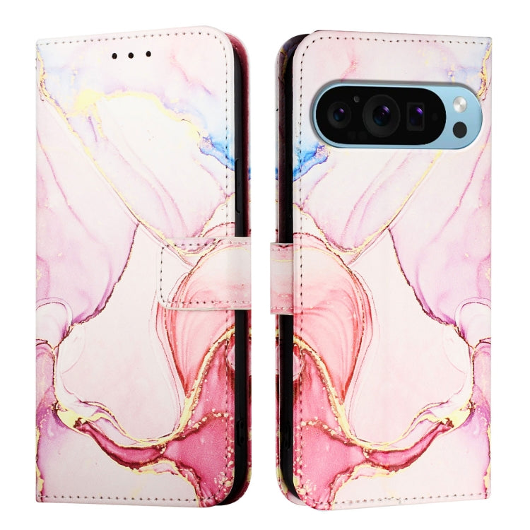 For Google Pixel 9 Pro XL PT003 Marble Pattern Flip Leather Phone Case(Rose Gold) - Google Cases by PMC Jewellery | Online Shopping South Africa | PMC Jewellery | Buy Now Pay Later Mobicred