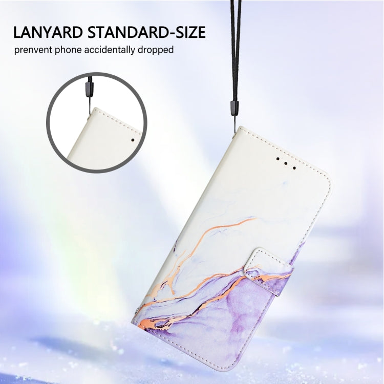 For Google Pixel 9 Pro XL PT003 Marble Pattern Flip Leather Phone Case(White Purple) - Google Cases by PMC TechLife | Online Shopping South Africa | PMC TechLife | Buy Now Pay Later Mobicred