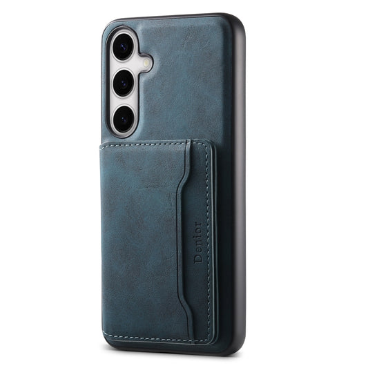 For Samsung Galaxy S24+ 5G Denior D13 Retro Texture Leather MagSafe Card Bag Phone Case(Blue) - Galaxy S24+ 5G Cases by Denior | Online Shopping South Africa | PMC Jewellery | Buy Now Pay Later Mobicred