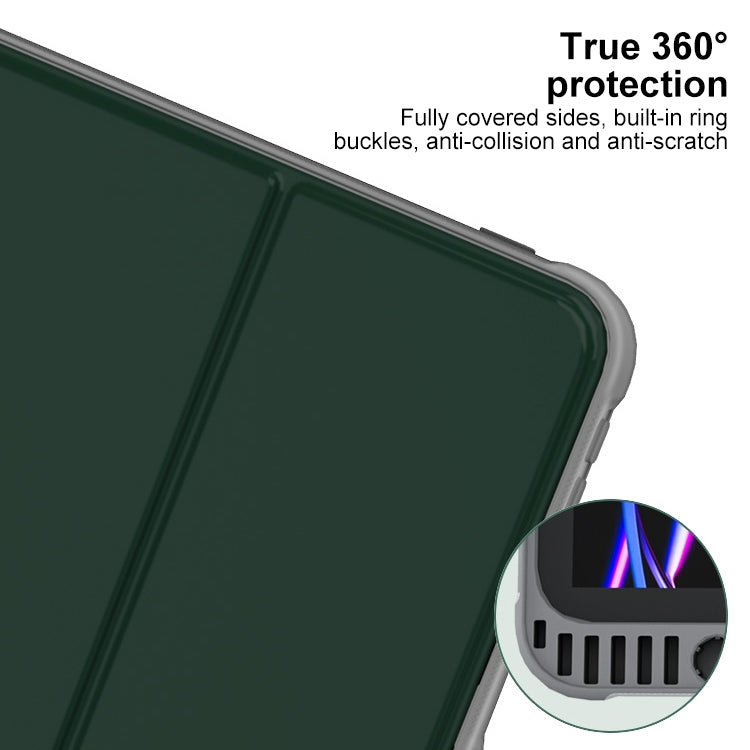 For iPad Air 13 2025 / 2024 Mutural PC Hybrid TPU Leather Smart Tablet Case(Dark Green) - iPad Air 13 2025 / 2024 Cases by Mutural | Online Shopping South Africa | PMC Jewellery | Buy Now Pay Later Mobicred