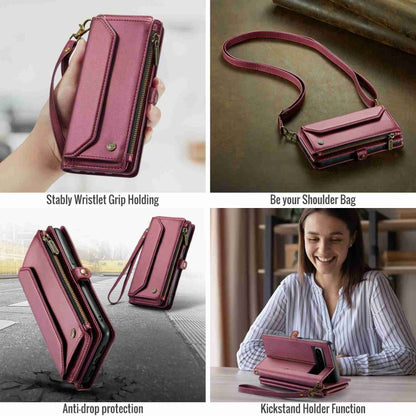 For Google Pixel 8 Pro CaseMe C36 Card Slots Zipper Wallet RFID Anti-theft Leather Phone Case(Wine Red) - Google Cases by CaseMe | Online Shopping South Africa | PMC Jewellery | Buy Now Pay Later Mobicred