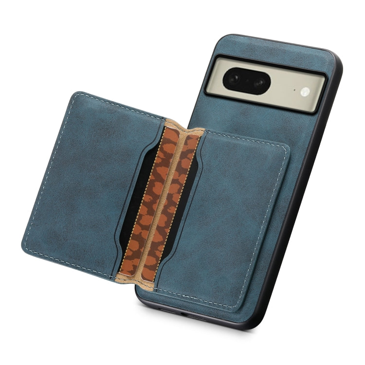 For Google Pixel 8 Denior D13 Retro Texture Leather MagSafe Card Bag Phone Case(Blue) - free shipping - PMC TechLife - Order now!