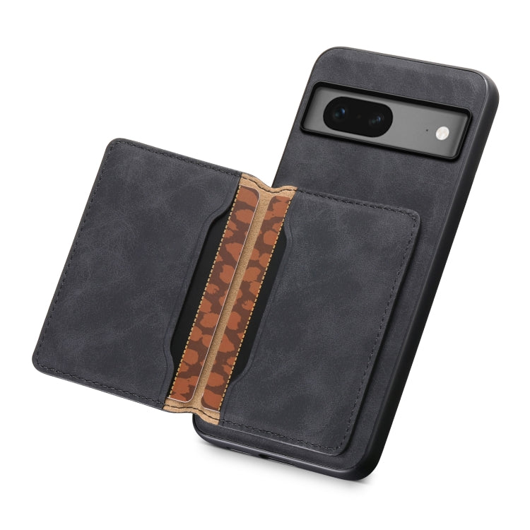 For Google Pixel 7 5G Denior D13 Retro Texture Leather MagSafe Card Bag Phone Case(Black) - Google Cases by Denior | Online Shopping South Africa | PMC Jewellery | Buy Now Pay Later Mobicred