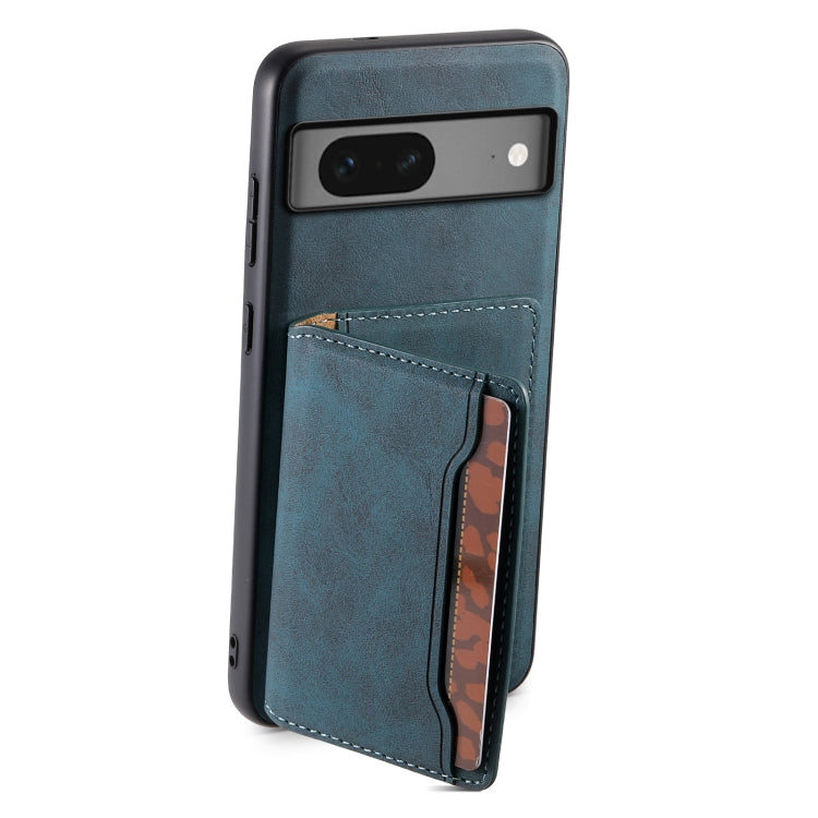 For Google Pixel 7 5G Denior D13 Retro Texture Leather MagSafe Card Bag Phone Case(Blue) - Google Cases by Denior | Online Shopping South Africa | PMC TechLife | Buy Now Pay Later Mobicred