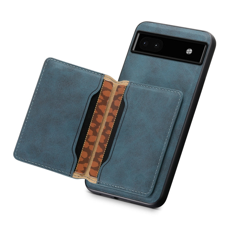 For Google Pixel 6a Denior D13 Retro Texture Leather MagSafe Card Bag Phone Case(Blue) - free shipping - PMC TechLife - Order now!