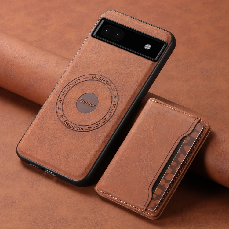 For Google Pixel 6a Denior D13 Retro Texture Leather MagSafe Card Bag Phone Case(Brown) - free shipping - PMC TechLife - Order now!