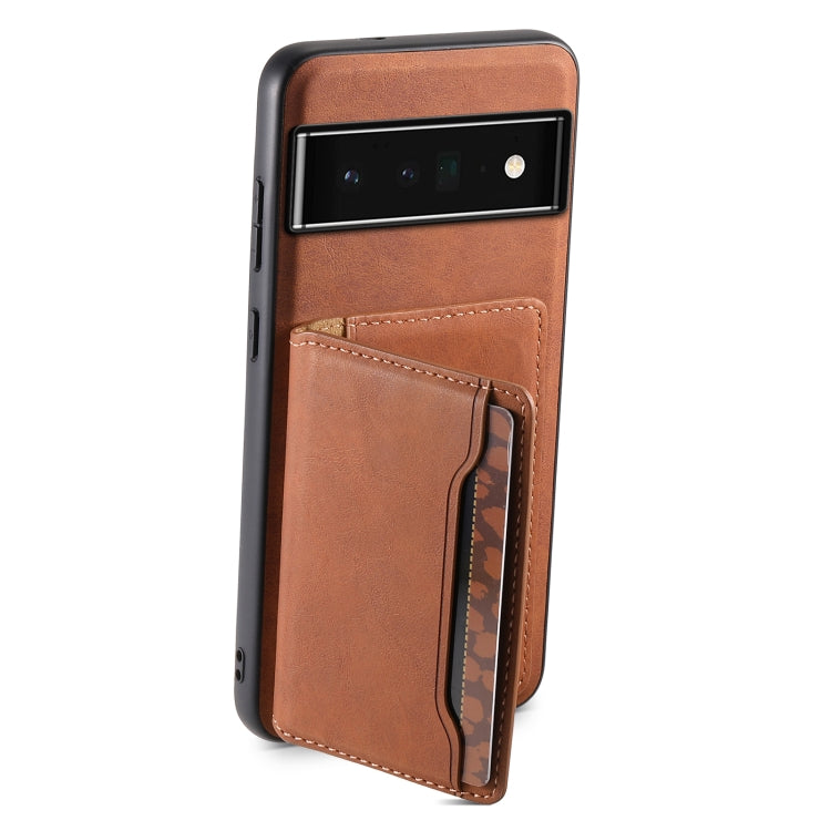 For Google Pixel 6 Pro Denior D13 Retro Texture Leather MagSafe Card Bag Phone Case(Brown) - free shipping - PMC TechLife - Order now!