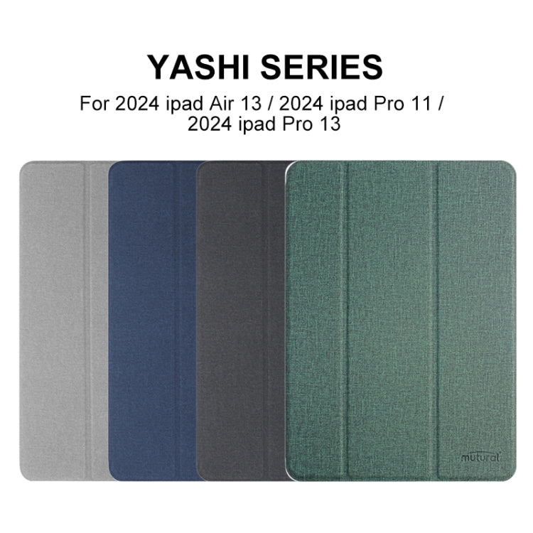 For iPad Air 13 2024 Mutural YASHI Series Tablet Leather Smart Case(Grey) - iPad Air 13 2024 Cases by Mutural | Online Shopping South Africa | PMC Jewellery | Buy Now Pay Later Mobicred