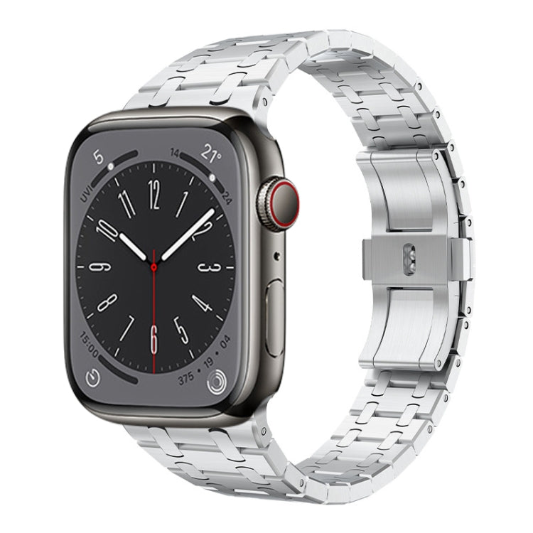 For Apple Watch SE 40mm PG94 Dual-link Modified Stainless Steel Watch Band(Silver) - free shipping - PMC TechLife - Order now!