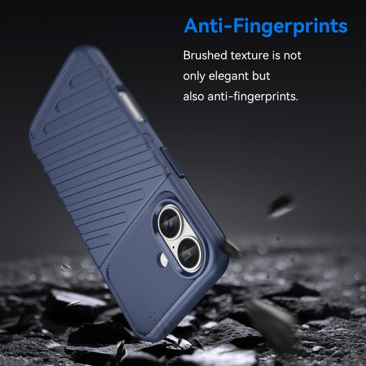 For iPhone 16 Thunderbolt Shockproof Soft TPU Phone Case(Blue) - iPhone 16 Cases by PMC Jewellery | Online Shopping South Africa | PMC Jewellery | Buy Now Pay Later Mobicred