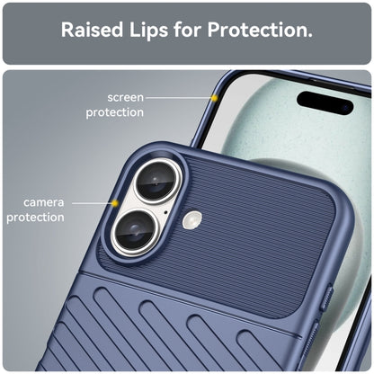 For iPhone 16 Plus Thunderbolt Shockproof Soft TPU Phone Case(Blue) - iPhone 16 Plus Cases by PMC Jewellery | Online Shopping South Africa | PMC Jewellery | Buy Now Pay Later Mobicred