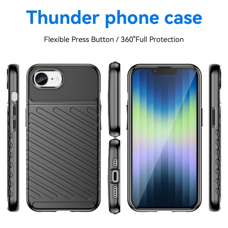 For iPhone SE 2024 Thunderbolt Shockproof Soft TPU Phone Case(Black) - iPhone 16 Cases by PMC Jewellery | Online Shopping South Africa | PMC Jewellery | Buy Now Pay Later Mobicred