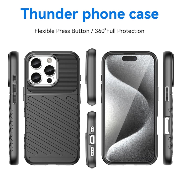 For iPhone 16 Pro Thunderbolt Shockproof Soft TPU Phone Case(Black) - iPhone 16 Pro Cases by PMC Jewellery | Online Shopping South Africa | PMC Jewellery | Buy Now Pay Later Mobicred