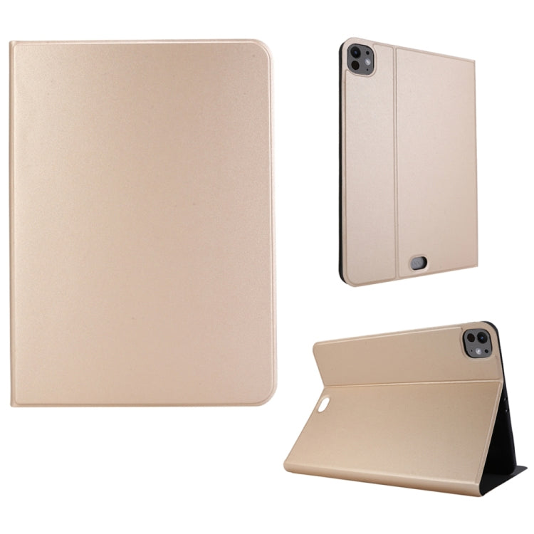 For iPad Pro 11 2024 Stretch Voltage Plain Leather Smart Tablet Case(Gold) - iPad Pro 11 2024 Cases by PMC Jewellery | Online Shopping South Africa | PMC Jewellery | Buy Now Pay Later Mobicred