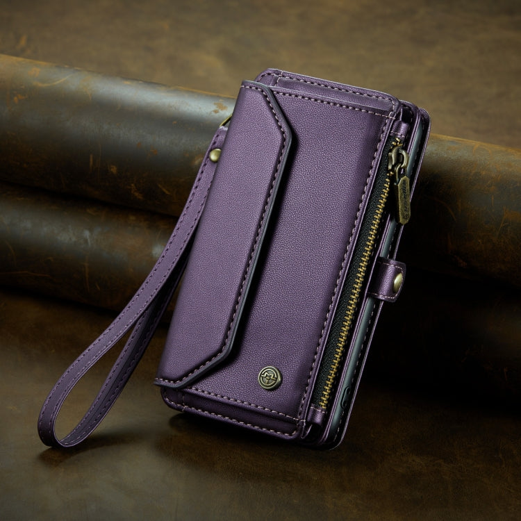 For iPhone XS / X CaseMe C36 Card Slots Zipper Wallet RFID Anti-theft Leather Phone Case(Purple) - More iPhone Cases by CaseMe | Online Shopping South Africa | PMC Jewellery | Buy Now Pay Later Mobicred