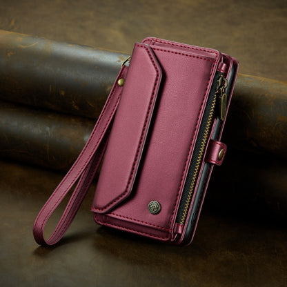 For iPhone XS Max CaseMe C36 Card Slots Zipper Wallet RFID Anti-theft Leather Phone Case(Wine Red) - More iPhone Cases by CaseMe | Online Shopping South Africa | PMC Jewellery | Buy Now Pay Later Mobicred