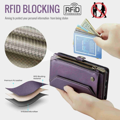 For iPhone 11 Pro CaseMe C36 Card Slots Zipper Wallet RFID Anti-theft Leather Phone Case(Purple) - iPhone 11 Pro Cases by CaseMe | Online Shopping South Africa | PMC Jewellery | Buy Now Pay Later Mobicred