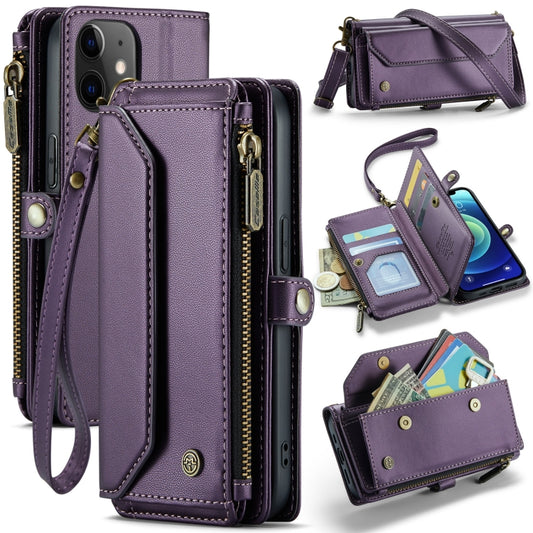 For iPhone 12 mini CaseMe C36 Card Slots Zipper Wallet RFID Anti-theft Leather Phone Case(Purple) - iPhone 12 mini Cases by CaseMe | Online Shopping South Africa | PMC Jewellery | Buy Now Pay Later Mobicred