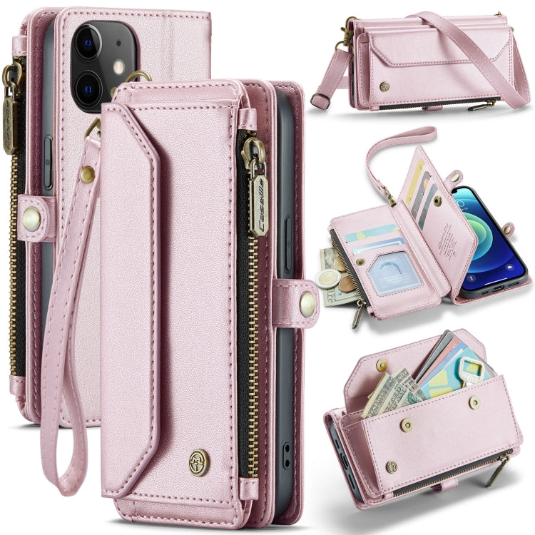 For iPhone 12 mini CaseMe C36 Card Slots Zipper Wallet RFID Anti-theft Leather Phone Case(Pink) - iPhone 12 mini Cases by CaseMe | Online Shopping South Africa | PMC Jewellery | Buy Now Pay Later Mobicred