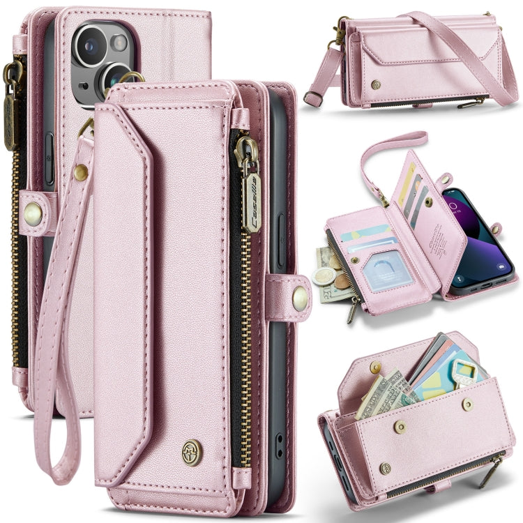 For iPhone 13 CaseMe C36 Card Slots Zipper Wallet RFID Anti-theft Leather Phone Case(Pink) - iPhone 13 Cases by CaseMe | Online Shopping South Africa | PMC Jewellery | Buy Now Pay Later Mobicred