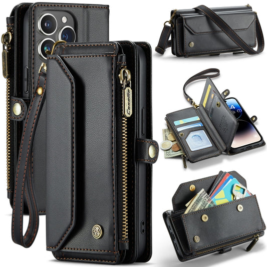 For iPhone 14 Pro CaseMe C36 Card Slots Zipper Wallet RFID Anti-theft Leather Phone Case(Black) - iPhone 14 Pro Cases by CaseMe | Online Shopping South Africa | PMC Jewellery | Buy Now Pay Later Mobicred