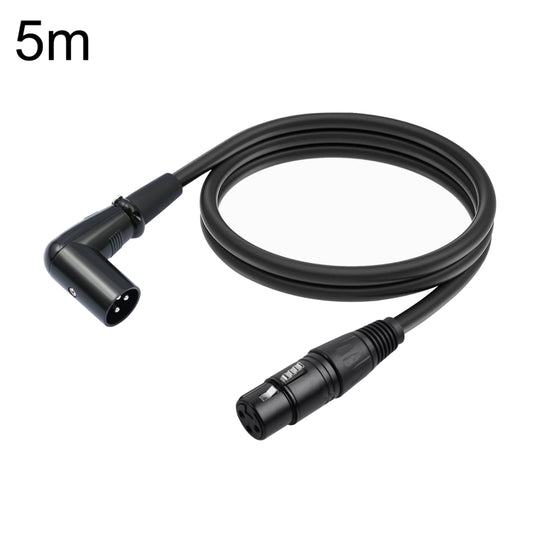 XK042L XLR 3pin Straight Female to Elbow Male Audio Cable, Length:5m(Black) - Microphone Audio Cable & Connector by PMC Jewellery | Online Shopping South Africa | PMC Jewellery | Buy Now Pay Later Mobicred