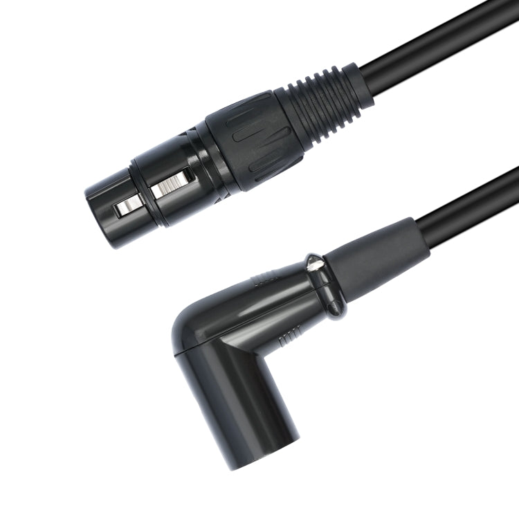 XK042L XLR 3pin Straight Female to Elbow Male Audio Cable, Length:10m(Black) - Microphone Audio Cable & Connector by PMC Jewellery | Online Shopping South Africa | PMC Jewellery | Buy Now Pay Later Mobicred