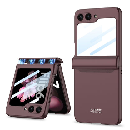 For Samsung Galaxy Z Flip6 GKK Integrated Magnetic Full Coverage Folding Phone Case(Wine Red) - Galaxy Z Flip6 5G Cases by GKK | Online Shopping South Africa | PMC Jewellery | Buy Now Pay Later Mobicred