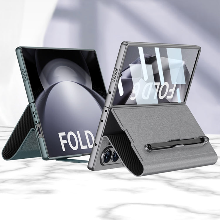 For Samsung Galaxy Z Fold6 GKK Integrated Flip Leather Case with Pen Slotm, Stylus Not Included(Grey) - Galaxy Z Fold6 5G Cases by GKK | Online Shopping South Africa | PMC Jewellery | Buy Now Pay Later Mobicred