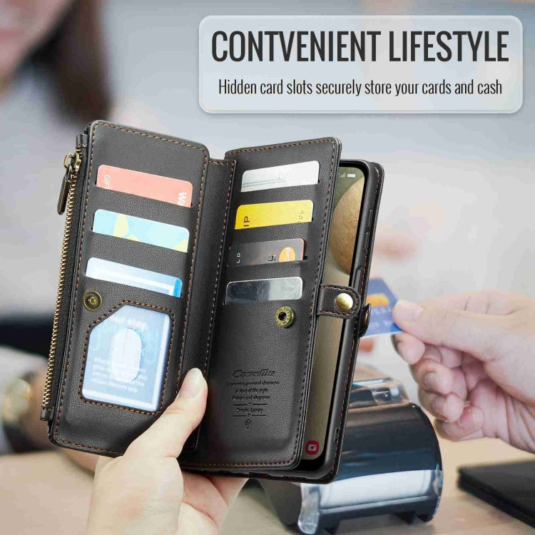 For Samsung Galaxy A12 5G CaseMe C36 Card Slots Zipper Wallet RFID Anti-theft Leather Phone Case(Black) - Galaxy Phone Cases by CaseMe | Online Shopping South Africa | PMC Jewellery | Buy Now Pay Later Mobicred