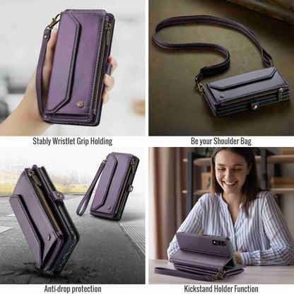 For Samsung Galaxy A30s / A50s / A50 CaseMe C36 Card Slots Zipper Wallet RFID Anti-theft Leather Phone Case(Purple) - Galaxy Phone Cases by CaseMe | Online Shopping South Africa | PMC Jewellery | Buy Now Pay Later Mobicred