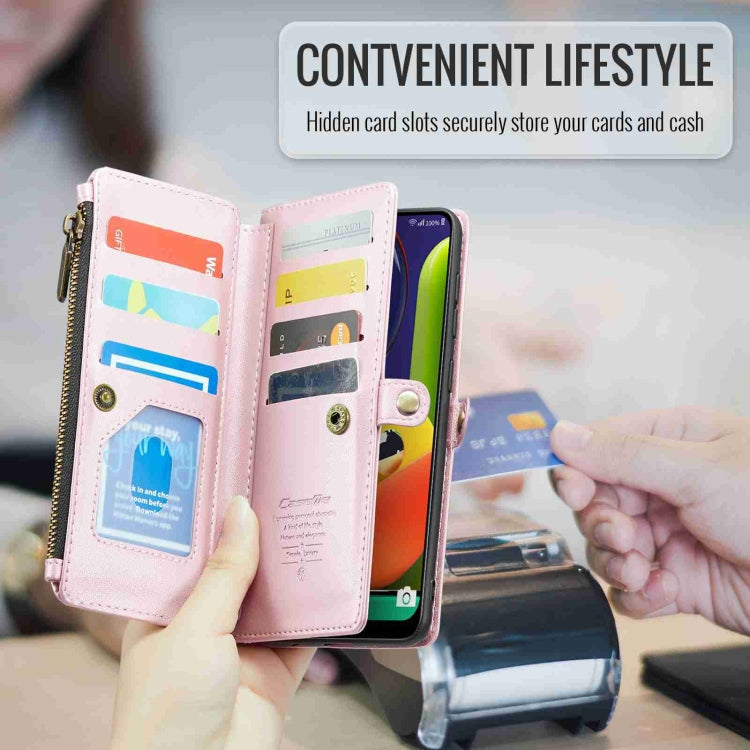 For Samsung Galaxy A30s / A50s / A50 CaseMe C36 Card Slots Zipper Wallet RFID Anti-theft Leather Phone Case(Pink) - Galaxy Phone Cases by CaseMe | Online Shopping South Africa | PMC Jewellery | Buy Now Pay Later Mobicred