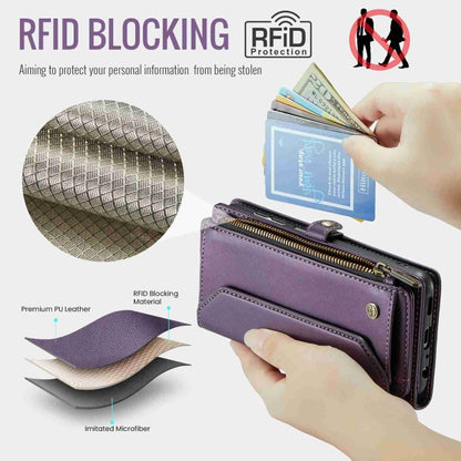 For Samsung Galaxy A32 5G CaseMe C36 Card Slots Zipper Wallet RFID Anti-theft Leather Phone Case(Purple) - Galaxy Phone Cases by CaseMe | Online Shopping South Africa | PMC Jewellery | Buy Now Pay Later Mobicred