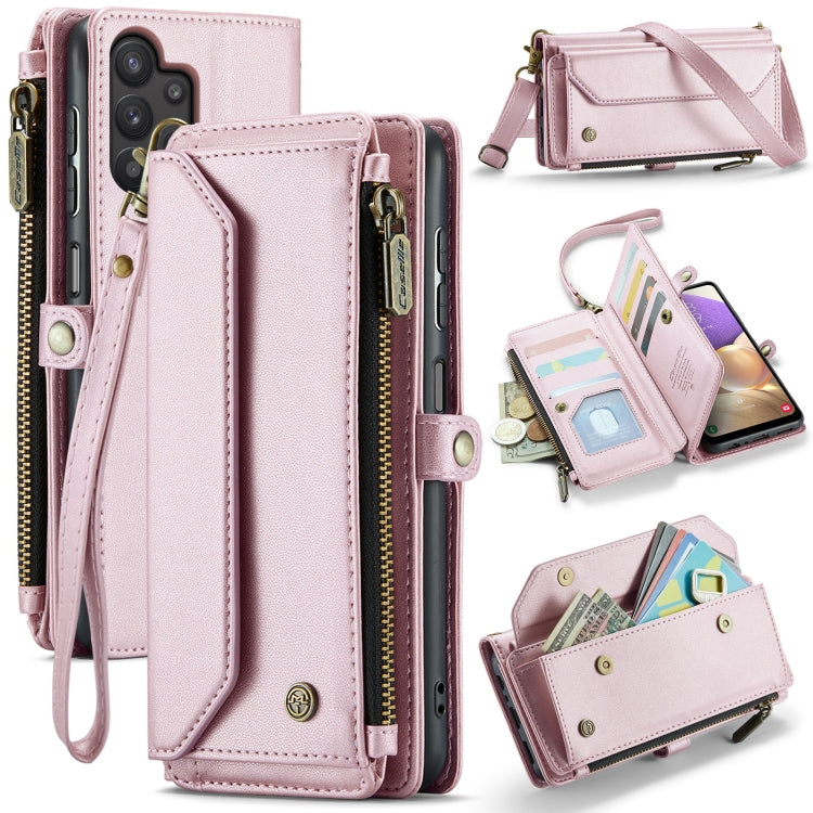 For Samsung Galaxy A32 5G CaseMe C36 Card Slots Zipper Wallet RFID Anti-theft Leather Phone Case(Pink) - Galaxy Phone Cases by CaseMe | Online Shopping South Africa | PMC Jewellery | Buy Now Pay Later Mobicred