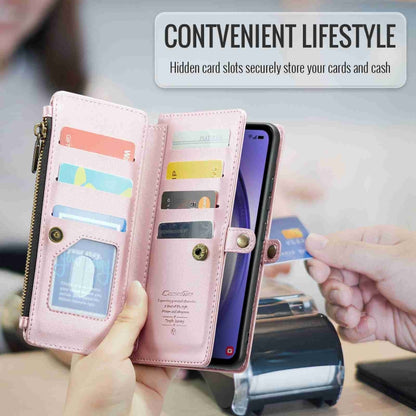 For Samsung Galaxy A54 5G CaseMe C36 Card Slots Zipper Wallet RFID Anti-theft Leather Phone Case(Pink) - Galaxy Phone Cases by CaseMe | Online Shopping South Africa | PMC Jewellery | Buy Now Pay Later Mobicred