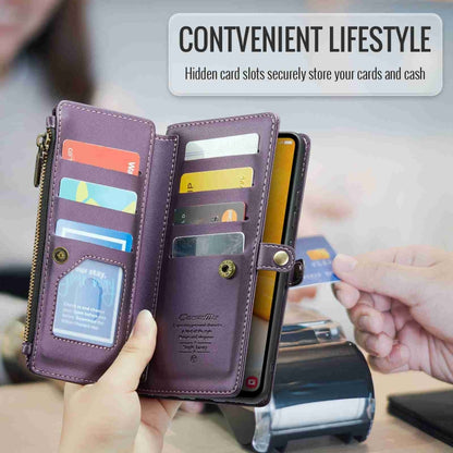 For Samsung Galaxy A72 CaseMe C36 Card Slots Zipper Wallet RFID Anti-theft Leather Phone Case(Purple) - Galaxy Phone Cases by CaseMe | Online Shopping South Africa | PMC Jewellery | Buy Now Pay Later Mobicred