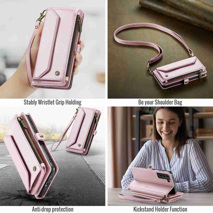 For Samsung Galaxy S21 5G CaseMe C36 Card Slots Zipper Wallet RFID Anti-theft Leather Phone Case(Pink) - Galaxy S21 5G Cases by CaseMe | Online Shopping South Africa | PMC Jewellery | Buy Now Pay Later Mobicred