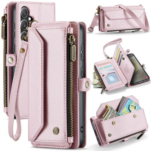 For Samsung Galaxy S24+ 5G CaseMe C36 Card Slots Zipper Wallet RFID Anti-theft Leather Phone Case(Pink) - Galaxy S24+ 5G Cases by CaseMe | Online Shopping South Africa | PMC Jewellery | Buy Now Pay Later Mobicred