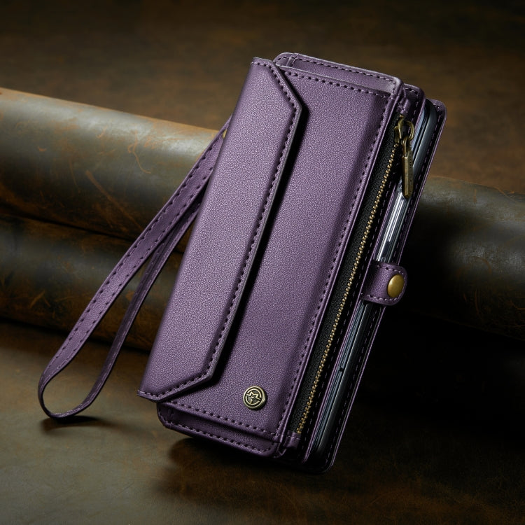 For Samsung Galaxy Z Fold4 CaseMe C36 Card Slots Zipper Wallet RFID Anti-theft Leather Phone Case(Purple) - Galaxy Z Fold4 5G Cases by CaseMe | Online Shopping South Africa | PMC Jewellery | Buy Now Pay Later Mobicred