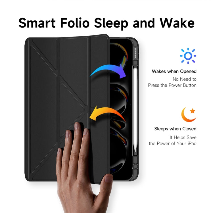 For iPad Pro 13 2024 DUX DUCIS Magi Series Smart Leather Tablet Case(Black) - free shipping - PMC TechLife - Order now!