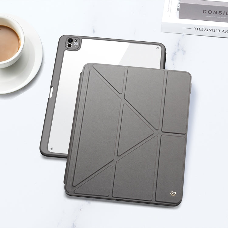 For iPad Pro 13 2024 DUX DUCIS Magi Series Smart Leather Tablet Case(Grey) - free shipping - PMC TechLife - Order now!